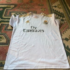 Adidas White and Gold Real Madrid Jersey